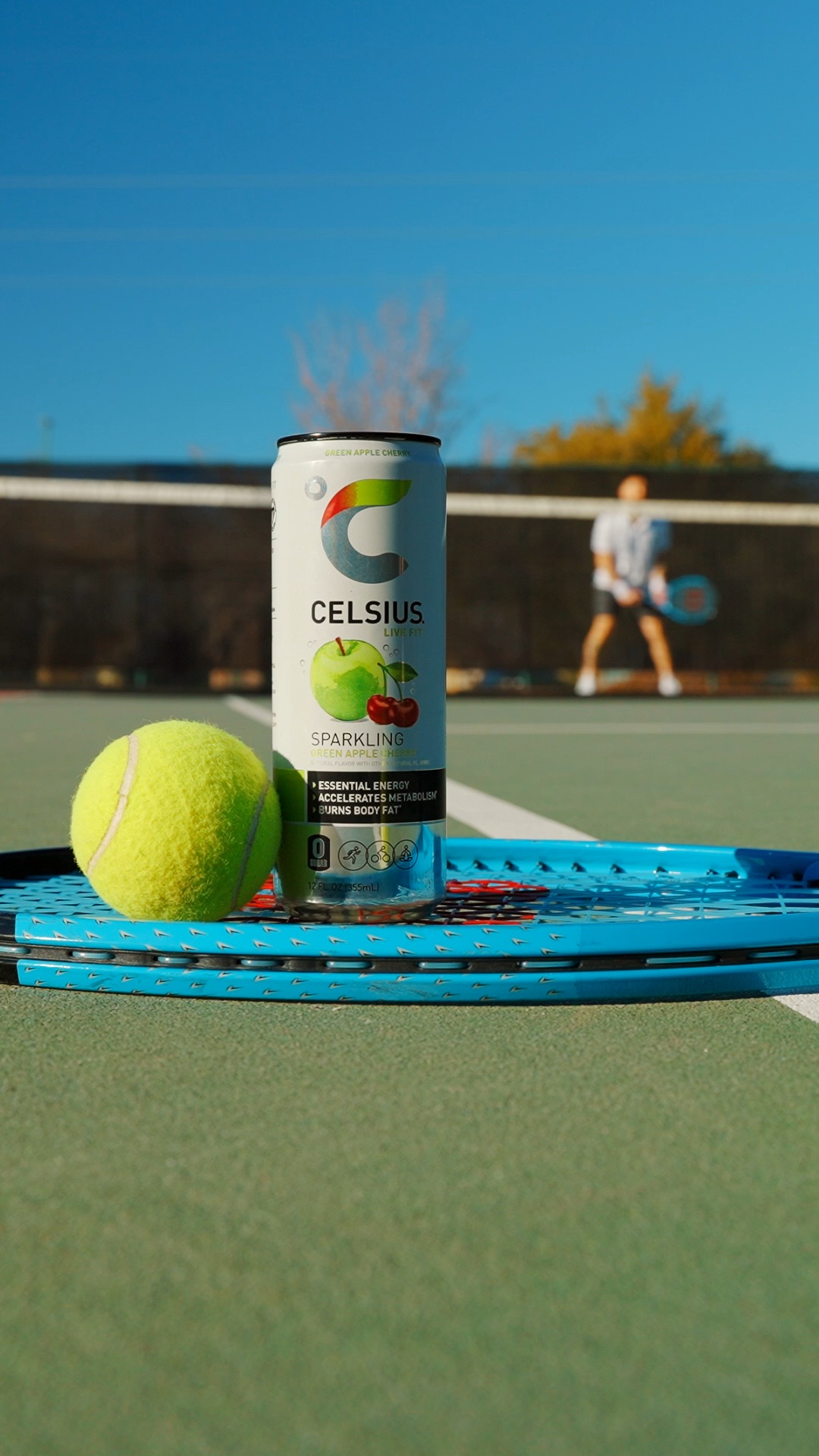 Frame from a vertical Celsius spec ad