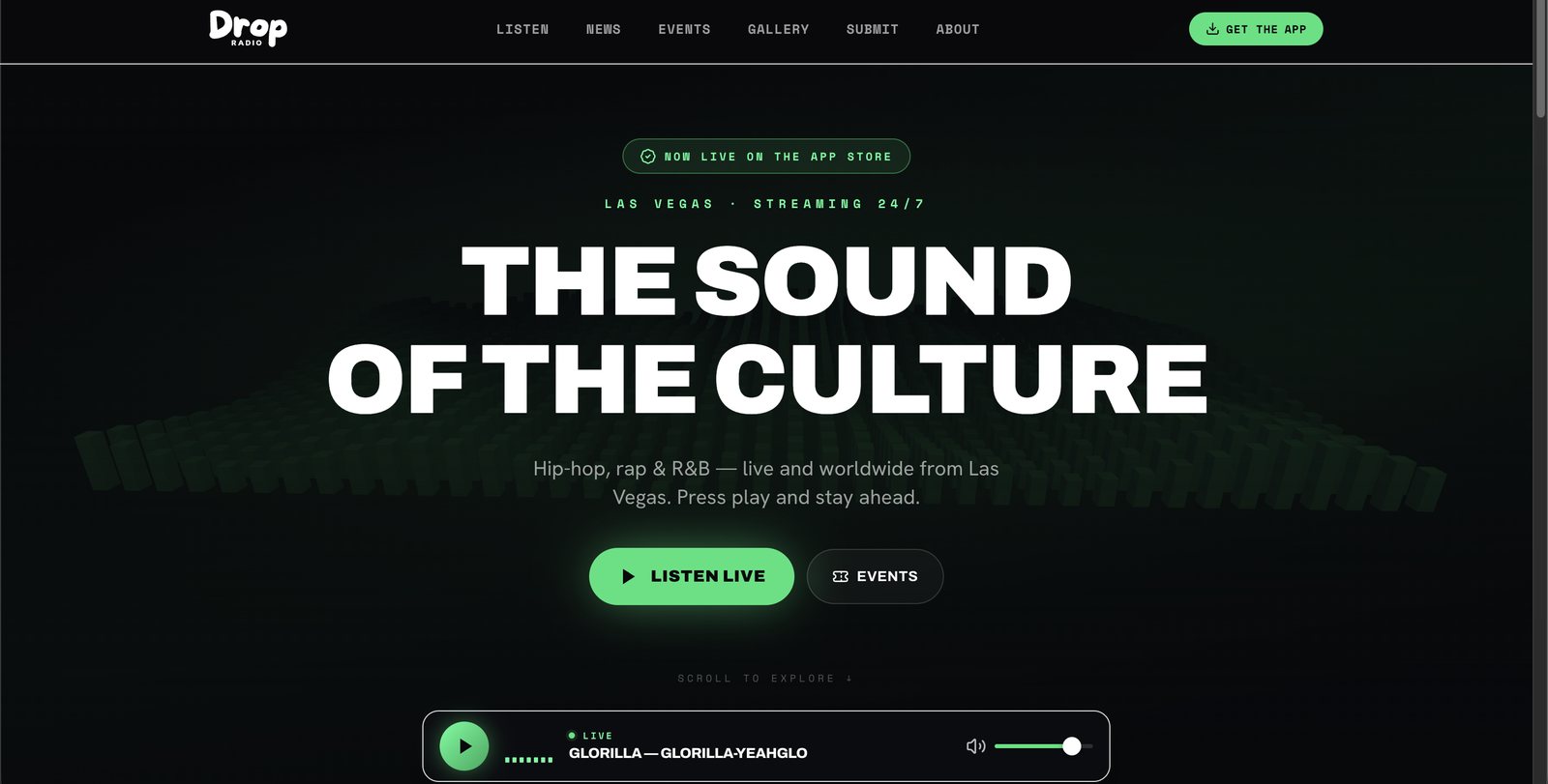 Drop Radio website