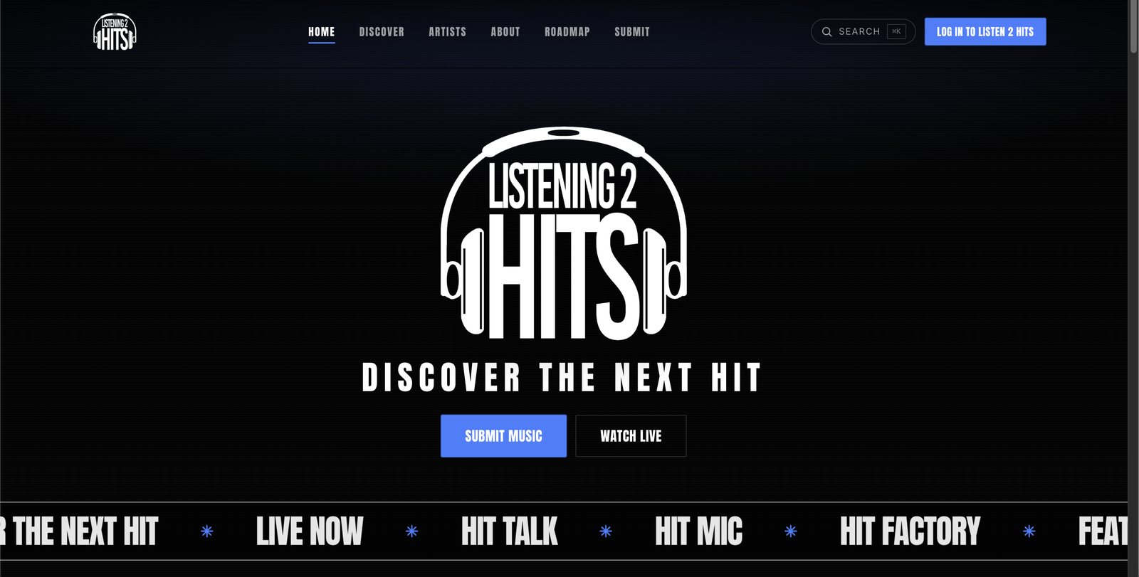 Listening2Hits website