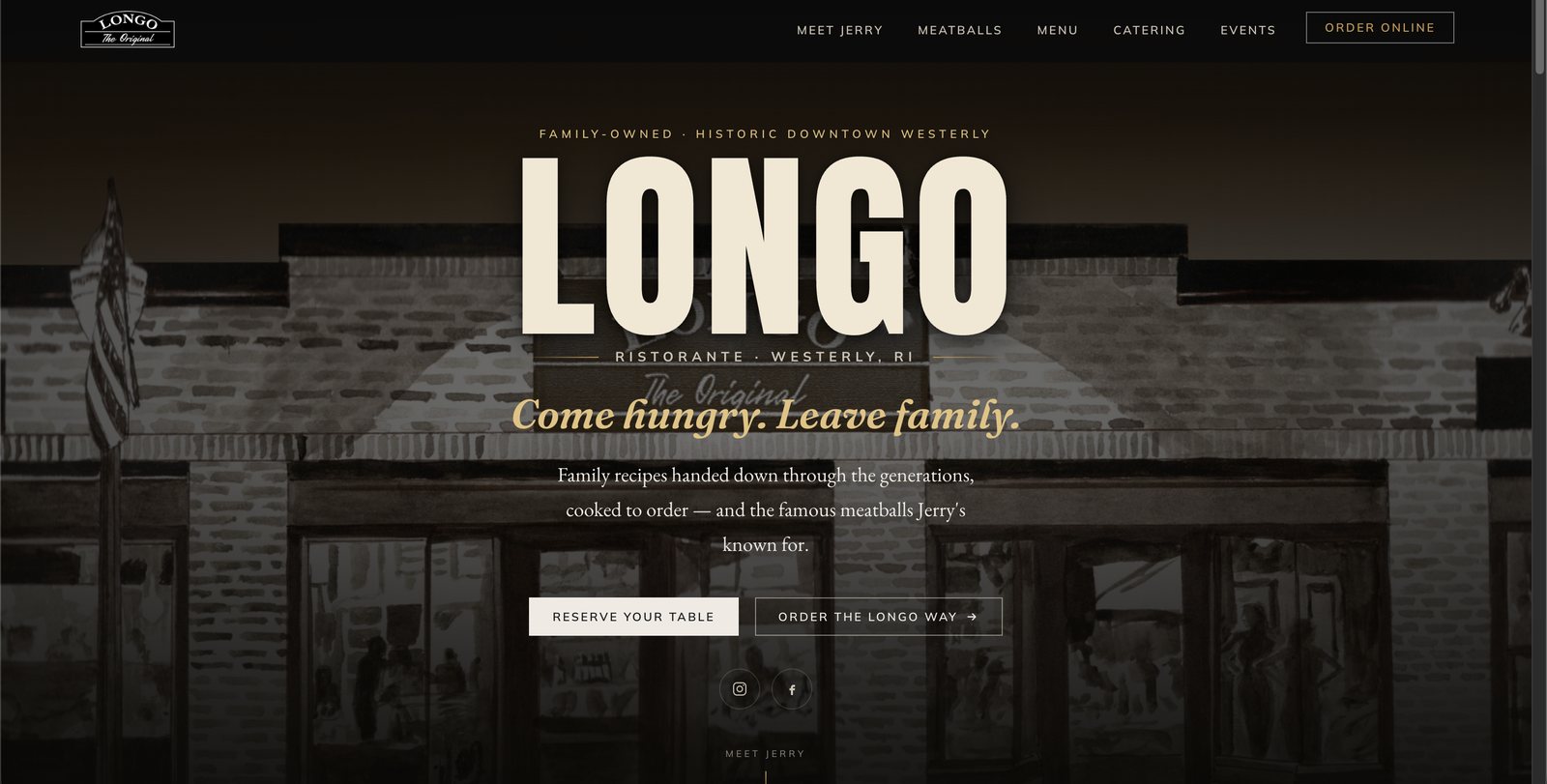 Longo Ristorante website